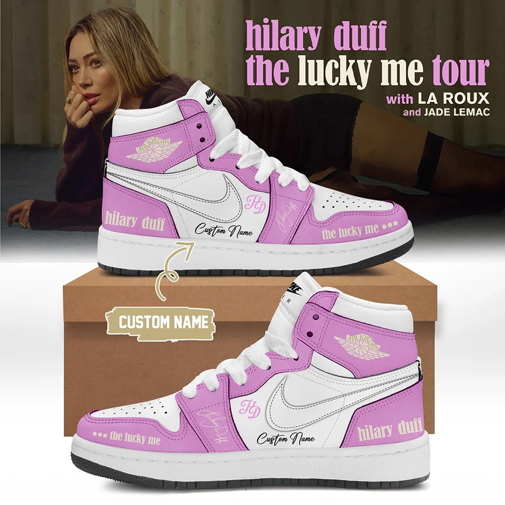 Personalized Hilary Duff The Lucky Me Tour Sneakers Hilary Duff Merch 2026 Gift For Music Lover - Merchluma