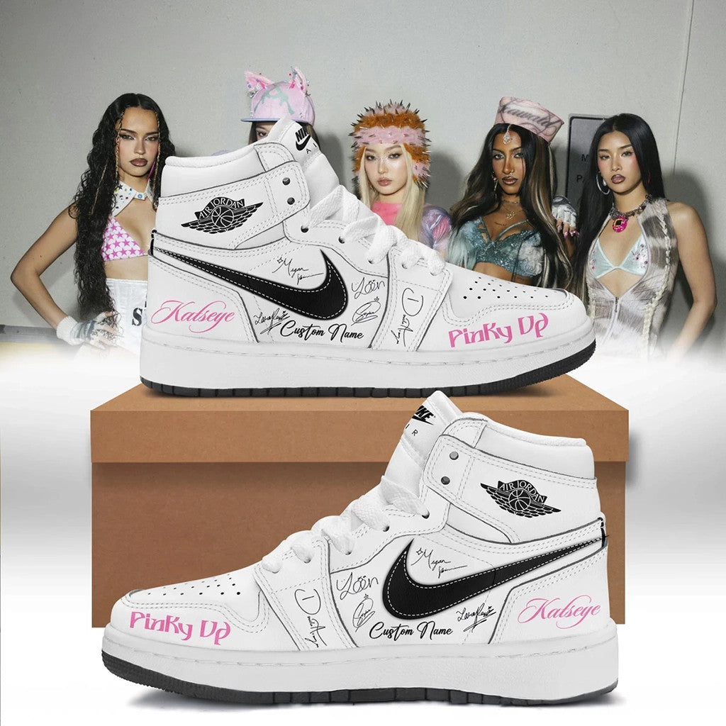 Personalized KATSEYE Merch 2026 KATSEYE Pinky Up Signed Shoes Sneakers Presents For Music Lover - Merchluma