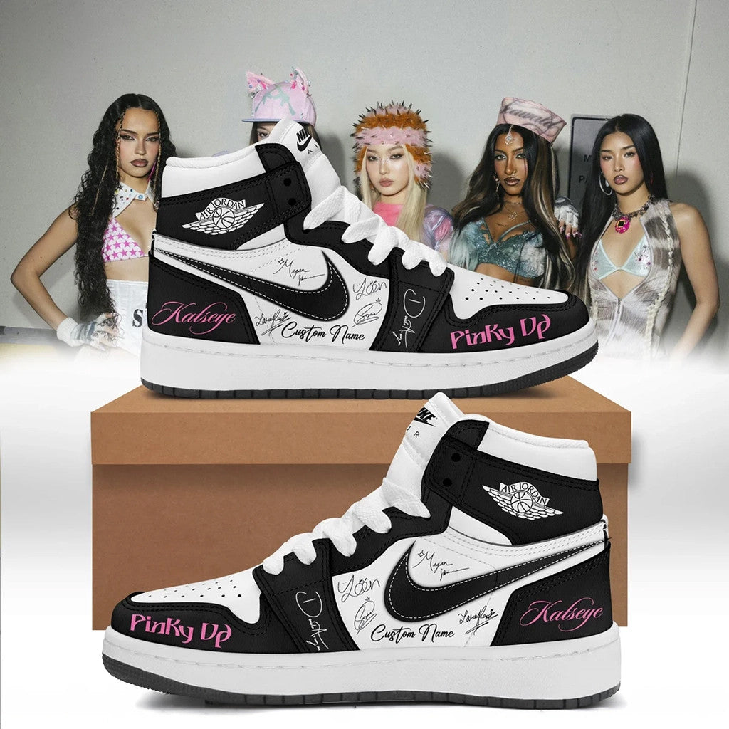 Personalized KATSEYE Merch 2026 Pinky Up Signature Shoes Sneakers Music Related Gifts For Guys - Merchluma