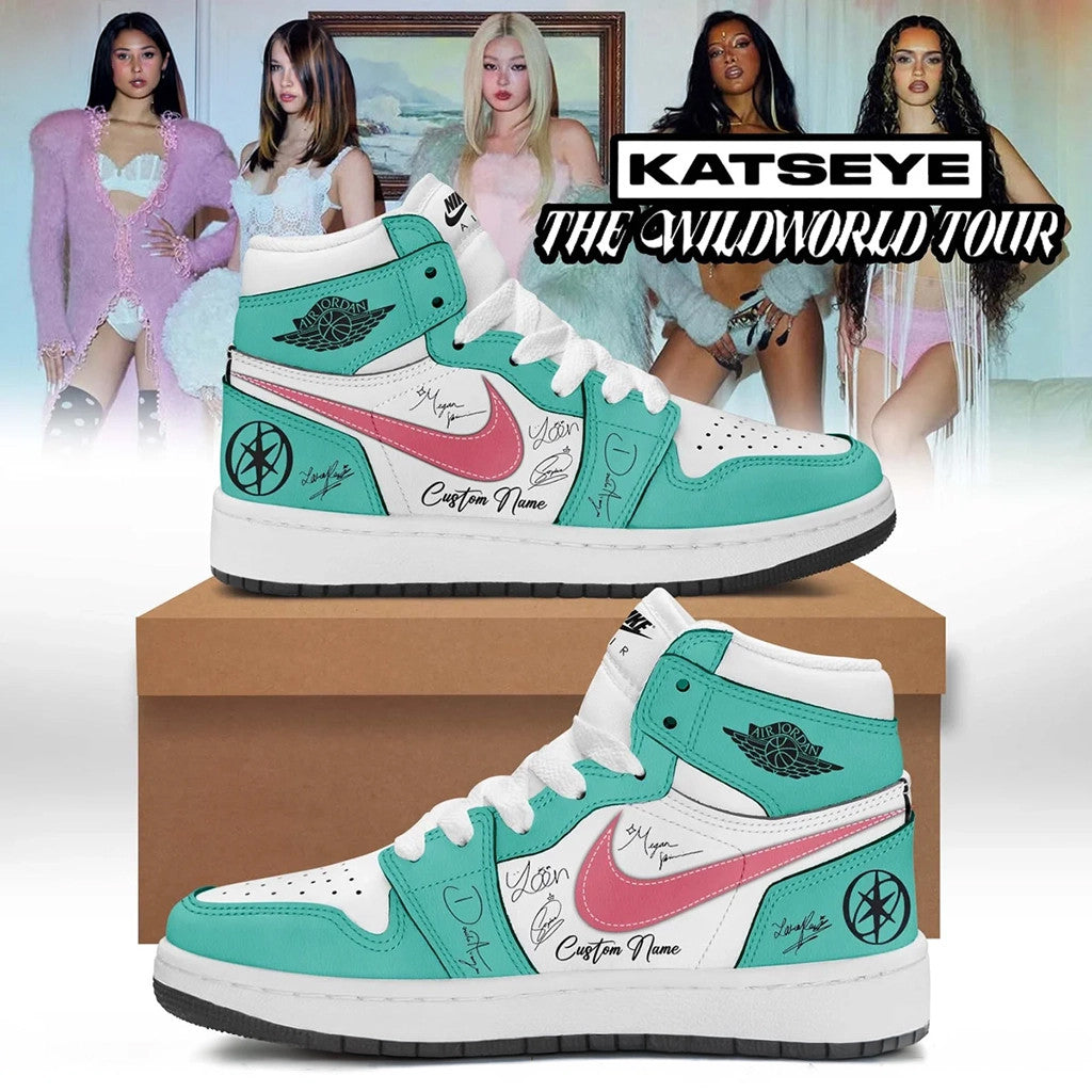 Personalized KATSEYE Merch 2026 The Wildworld Tour Signature Shoes Music Fan Sneakers Fan Gifts - Merchluma