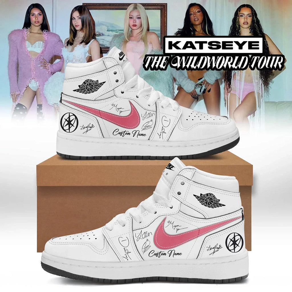 Personalized KATSEYE Merch The Wildworld Tour 2026 Signature Sneakers Music Fan Gifts For Her - Merchluma