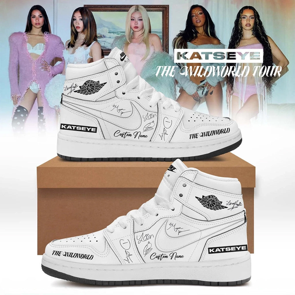Personalized KATSEYE The Wildworld Tour 2026 Signature Shoes Sneakers KATSEYE Merch Fan Gifts - Merchluma