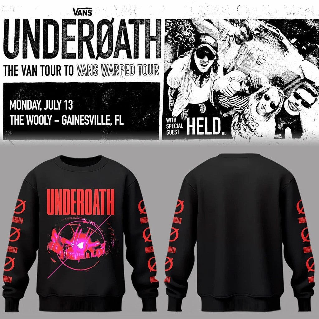 Underoath Merch 2026 The Van Tour To Vans Warped Tour Sweatshirt Gift For Rock Music Fans - Merchluma
