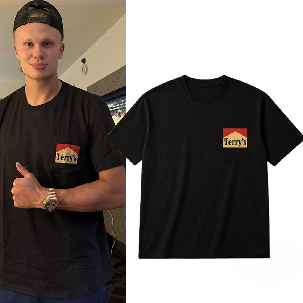 Erling Haaland Terry's Black Graphic Shirt 2026 Erling Haaland Merch Best Gift For Fans - Merchluma