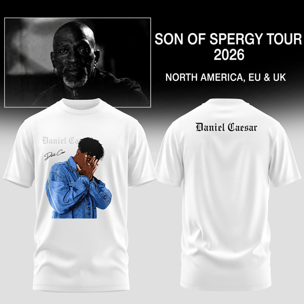Daniel Caesar Merch Son Of Spergy Tour 2026 T-Shirt White Gifts For Music Lovers - Merchluma