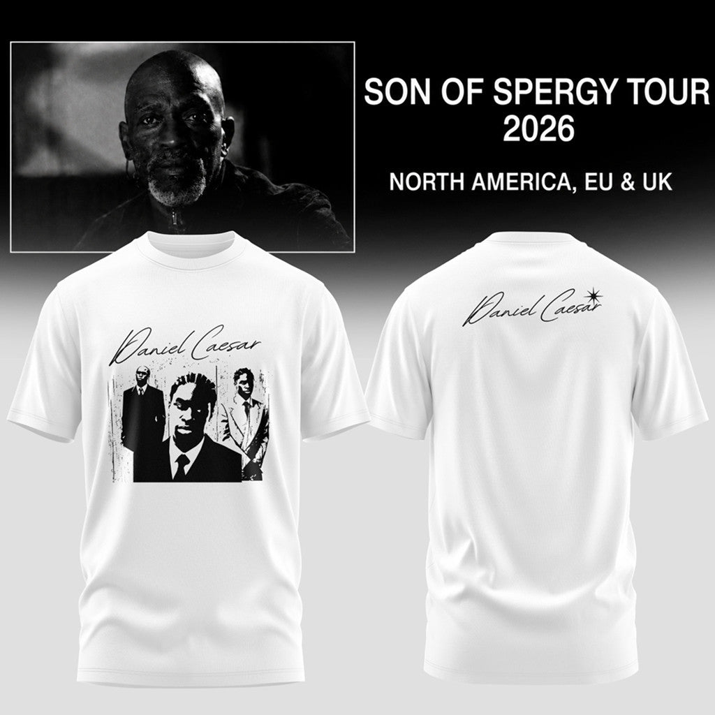 Daniel Caesar Son Of Spergy Tour 2026 T-Shirt White Daniel Caesar Merch Gifts For Music Fans - Merchluma