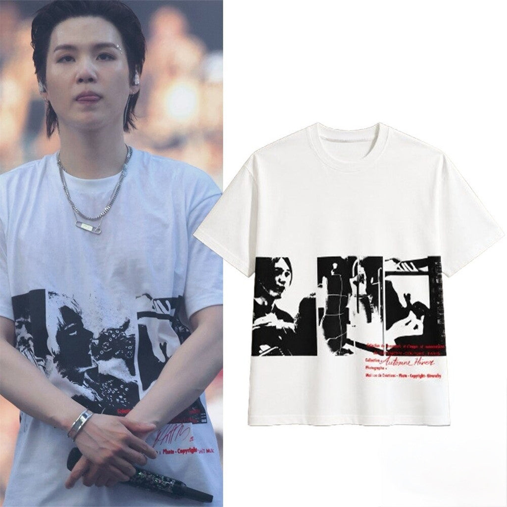 BTS Suga Automne Hiver Collection Photographic T-Shirt BTS World Tour Merch 2026 Army Gifts - Merchluma