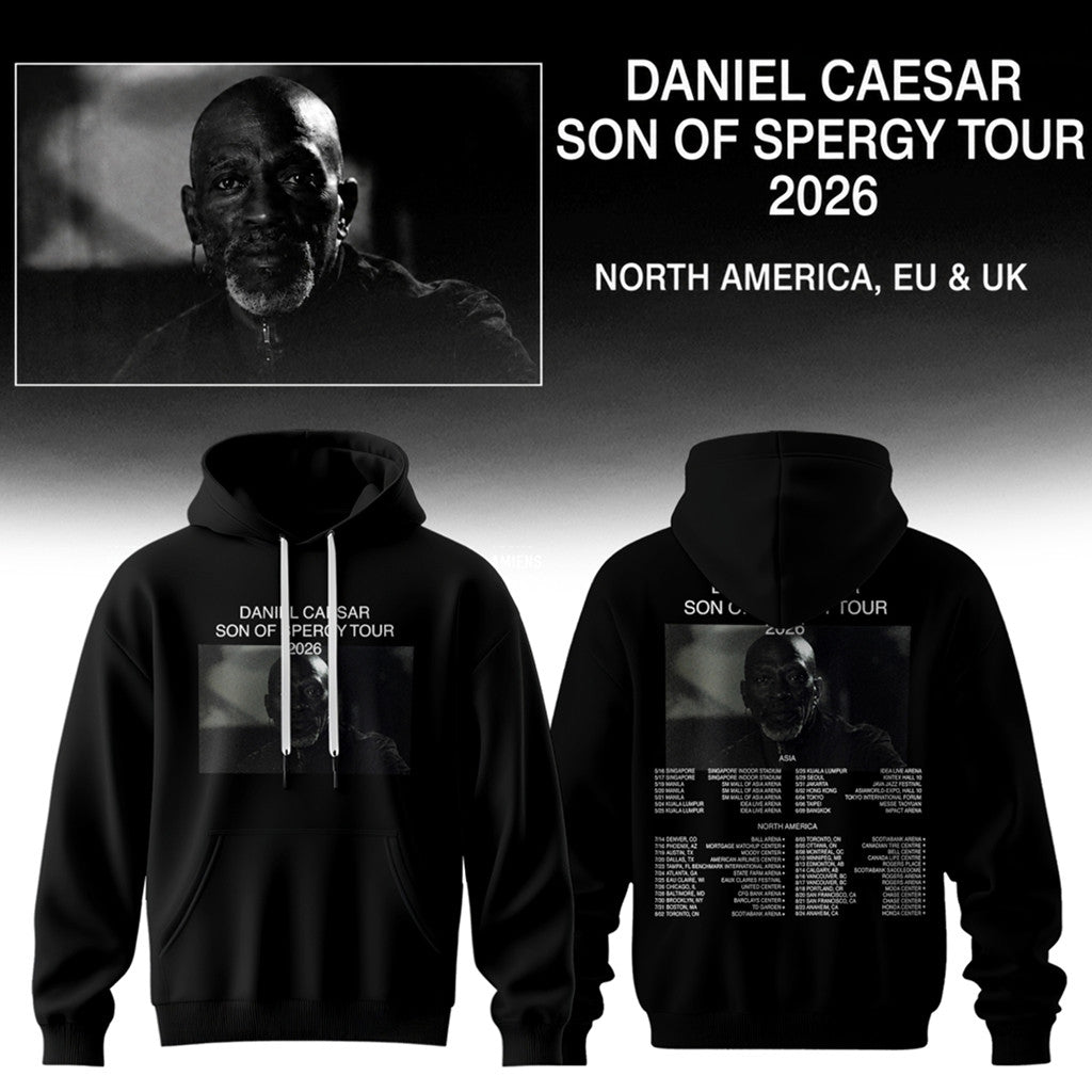 Daniel Caesar Merch 2026 Son Of Spergy Tour Hoodie Black Presents For Music Lovers - Merchluma