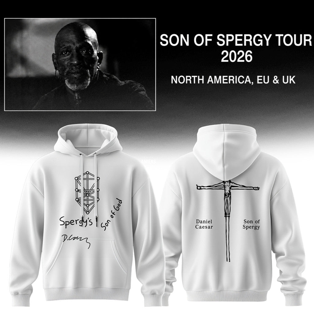 Daniel Caesar Merch 2026 Son Of Spergy Tour Hoodie White Music Fan Apparel Gift For Dad - Merchluma
