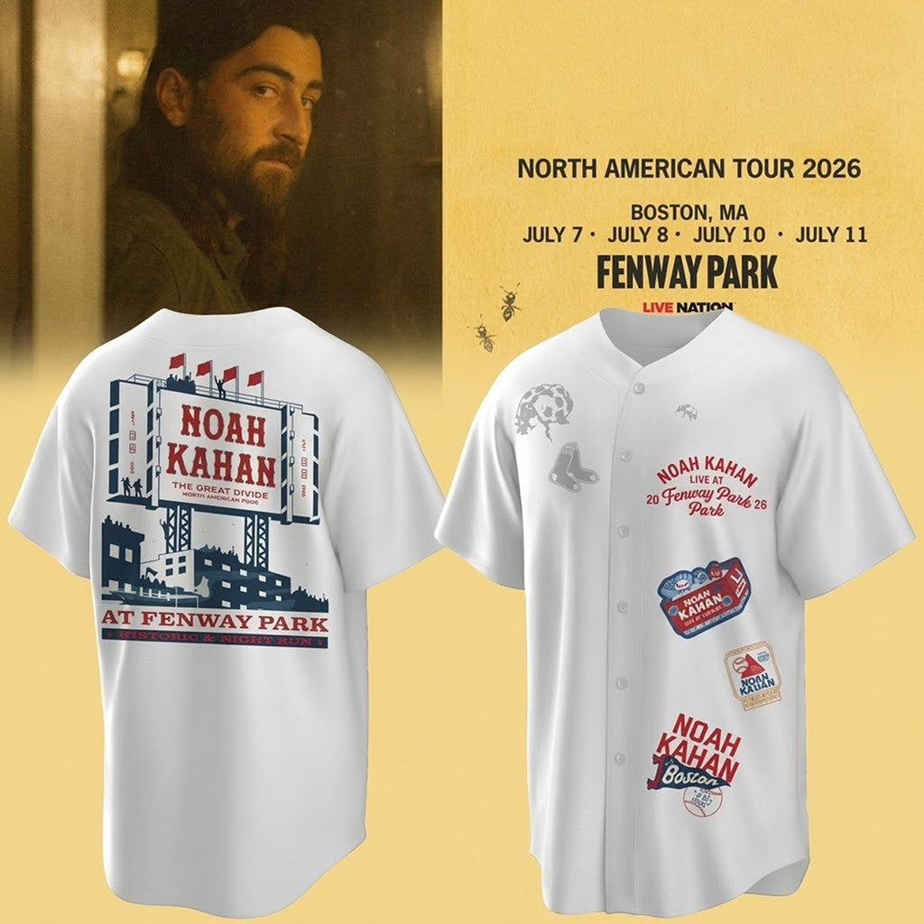 Boston Red Sox X Noah Kahan Merch The Great Divide Tour 2026 Baseball Jersey Music Lover Gifts - Merchluma