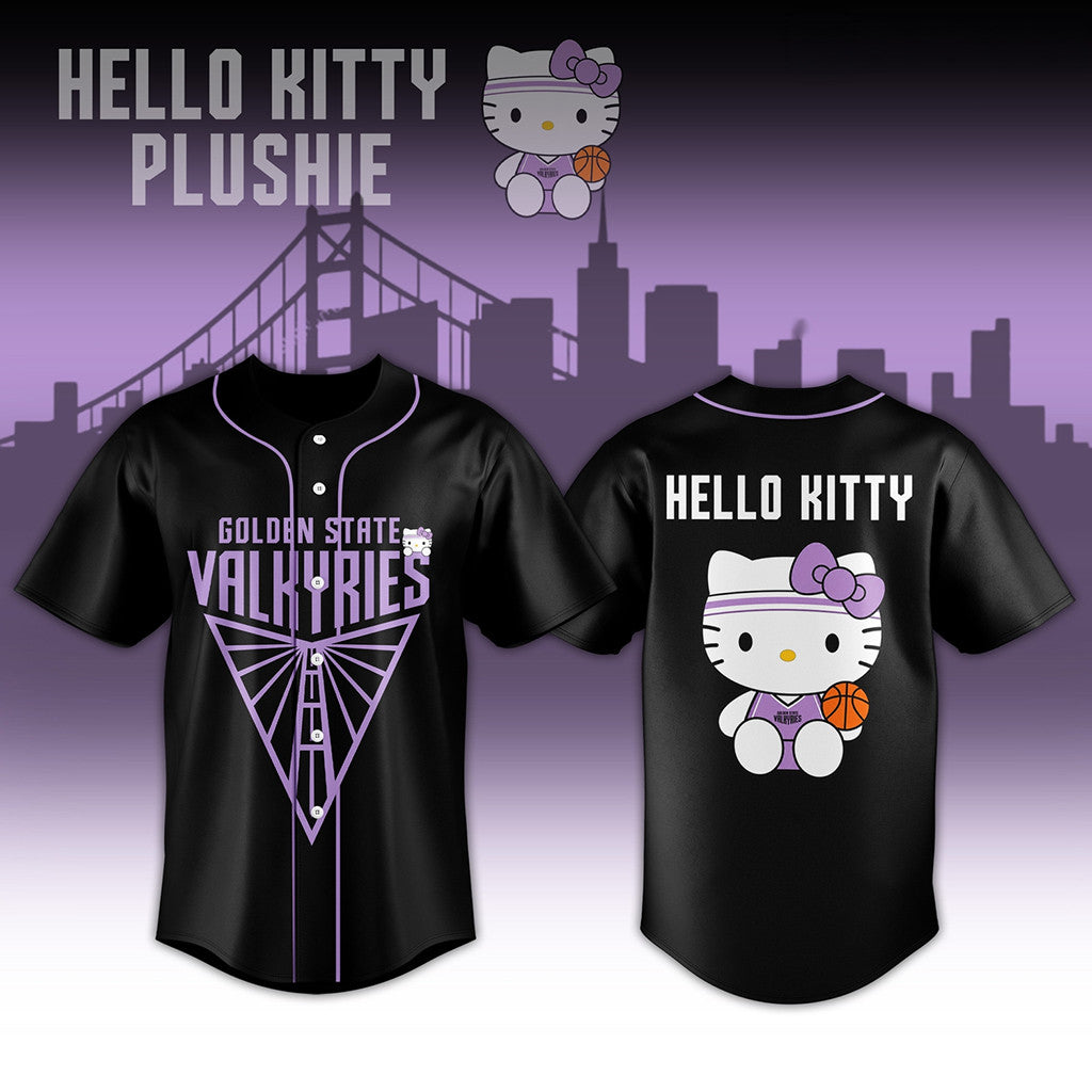 Golden State Valkyries WNBA X Hello Kitty Black Jersey Valkyries Merch Gifts For Basketball Fan - Merchluma