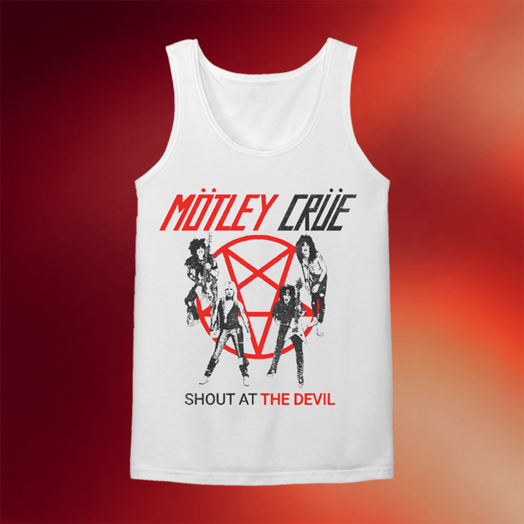 Motley Crue Merch 2026 Shout At The Devil White Vintage Tank Top Gifts For Band Lover - Merchluma
