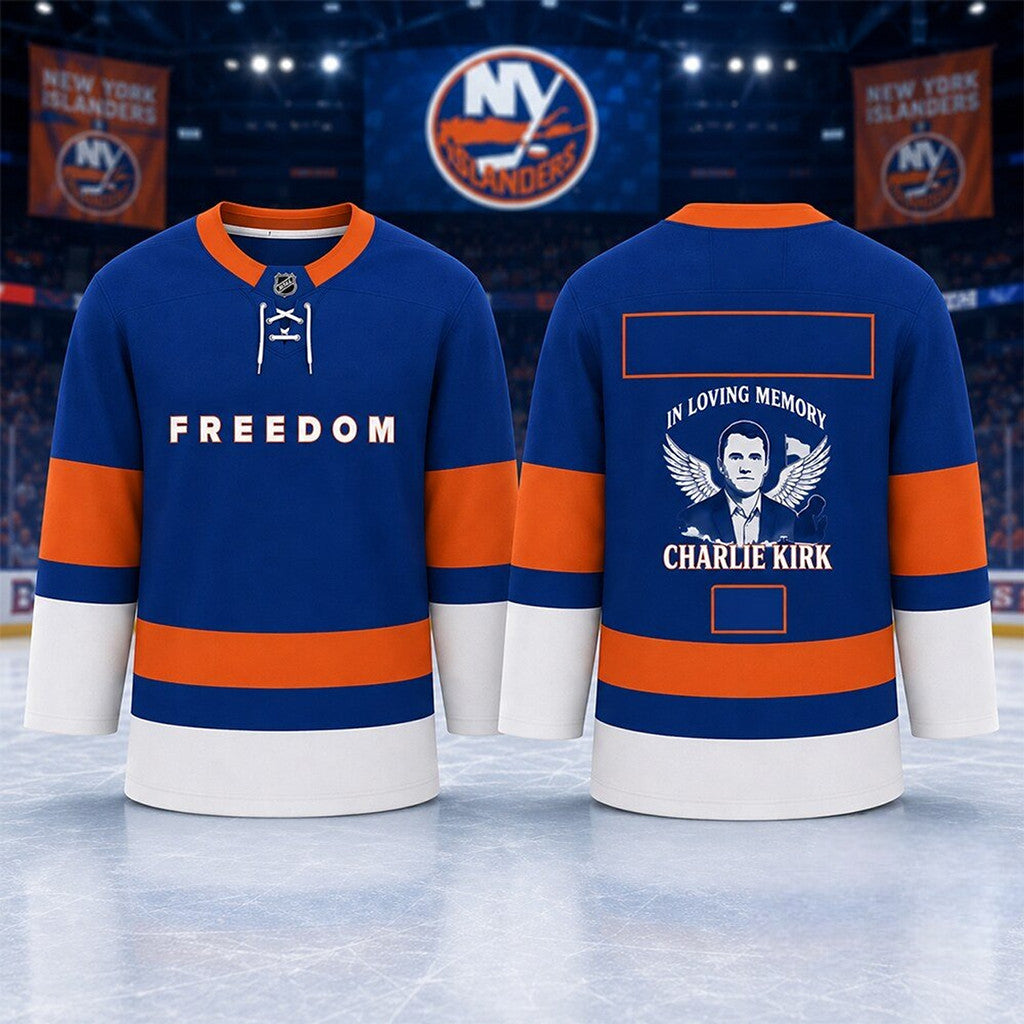 New York Islanders In Loving Memory Freedom Charlie Kirk Hockey Jersey NY Islanders Merch 2026 - Merchluma
