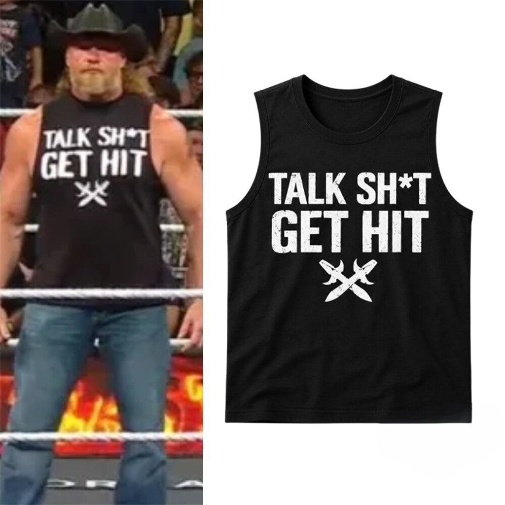Brock Lesnar Talk Sht Get Hit Tank Top Black Brock Lesnar Merch 2026 Gift For WWE Fans - Merchluma