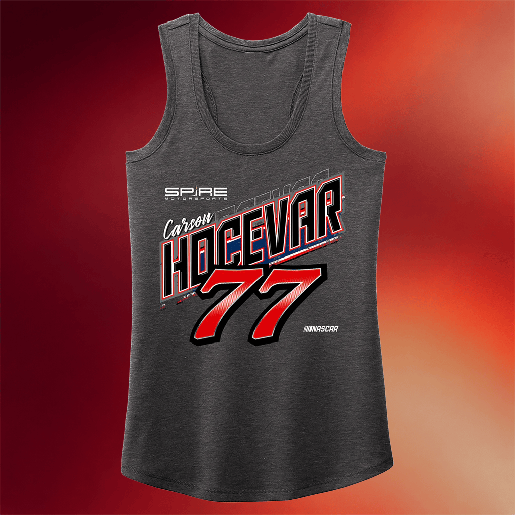 Spire Motorsports Merch #77 Carson Hocevar Ladies Tank Top Birthday Gift For Her - Merchluma