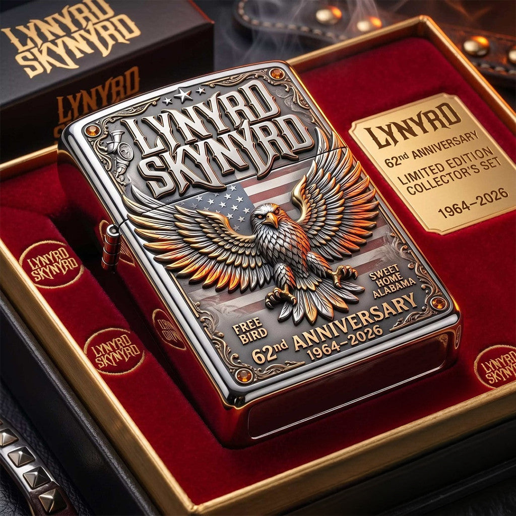 Lynyrd Skynyrd 62Nd Anniversary 1964 2026 Zippo Lighter Case Lynyrd Skynyrd Merch Special Gifts - Merchluma