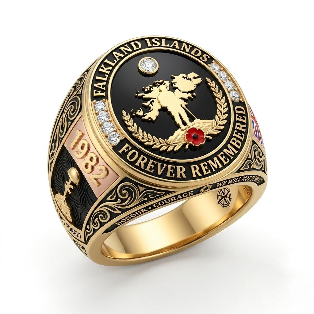 Falkland Islands Falklands War 1982 Remembered Ring Patriotic Merch Gift For Fathers - Merchluma
