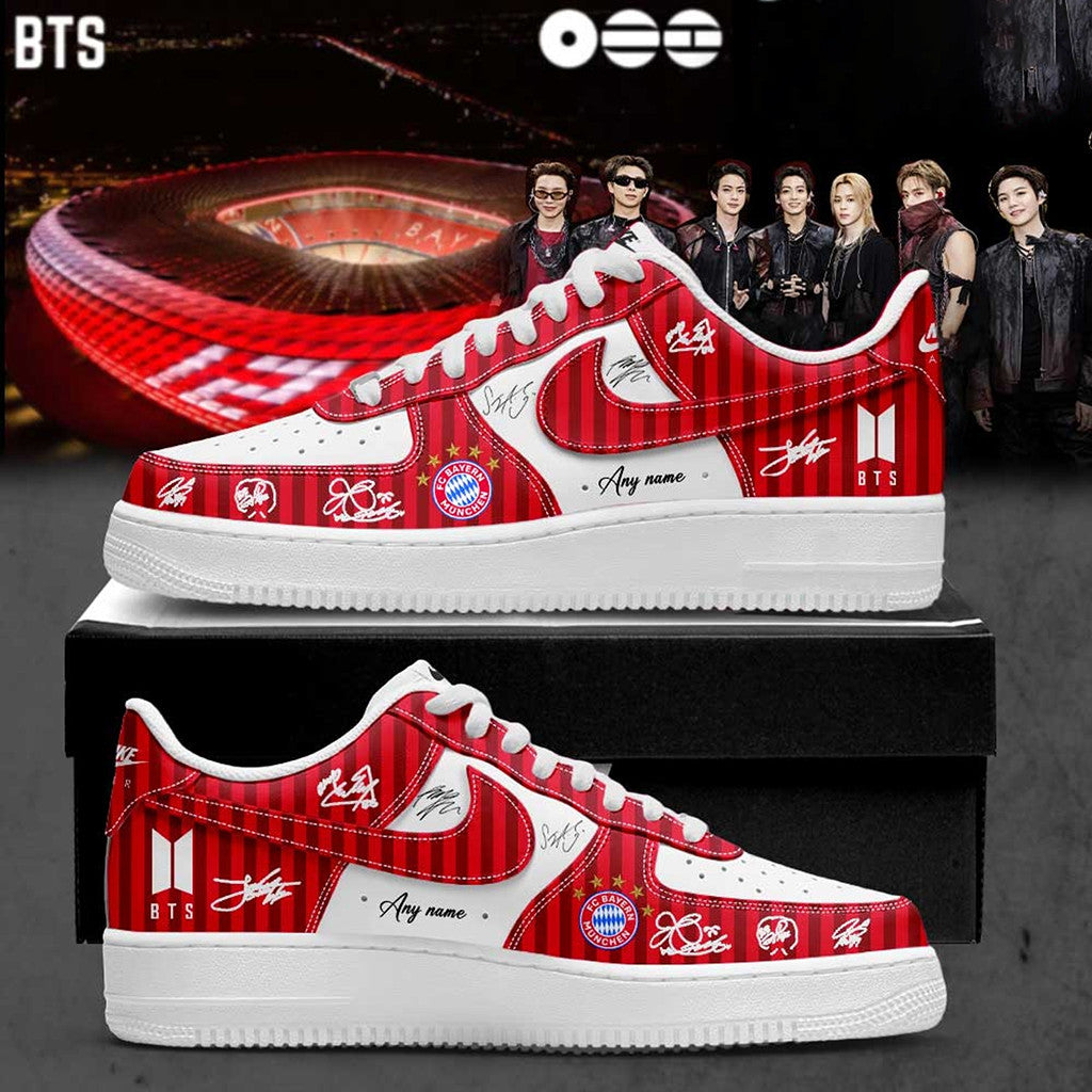 Personalized BTS World Tour Arirang X FC Bayern Munchen Signature Shoes Sneakers BTS Merch 2026 - Merchluma
