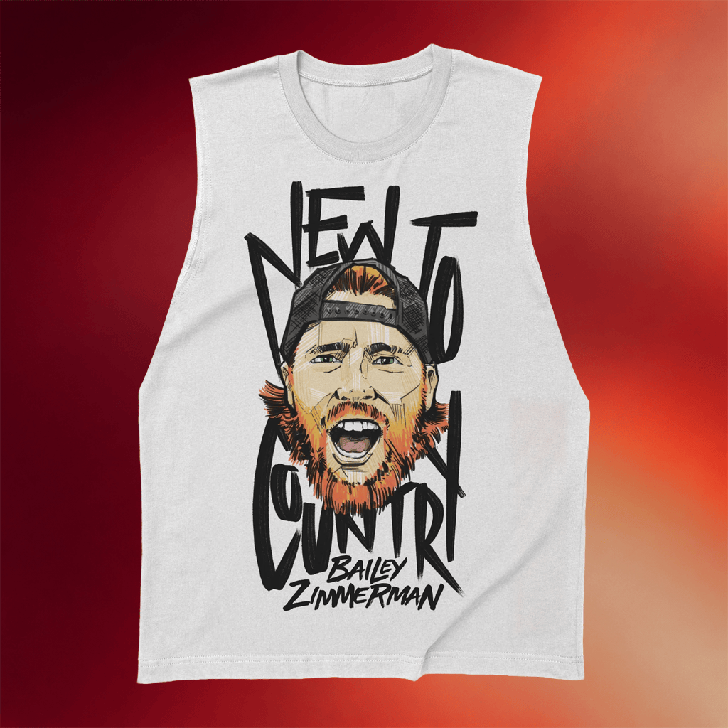 Bailey Zimmerman Merch 2026 BZ Illustration White Tank Top Unique Gifts For Music Lovers - Merchluma