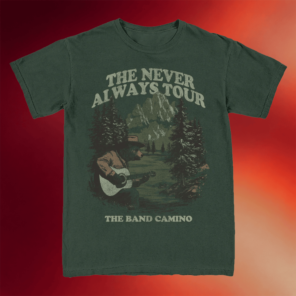 The Band CAMINO Merch 2026 Bear T-Shirt The Never Always Tour Shirt Gifts For Music Fans - Merchluma