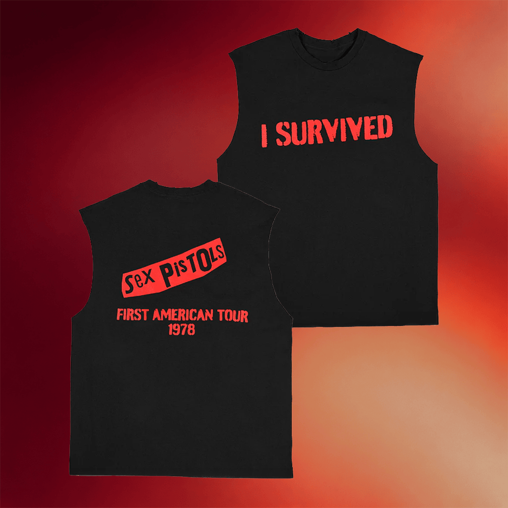 Sex Pistols Merch 1978 I've Survived America Tour Tank Top Gift Ideas For Music Lovers - Merchluma