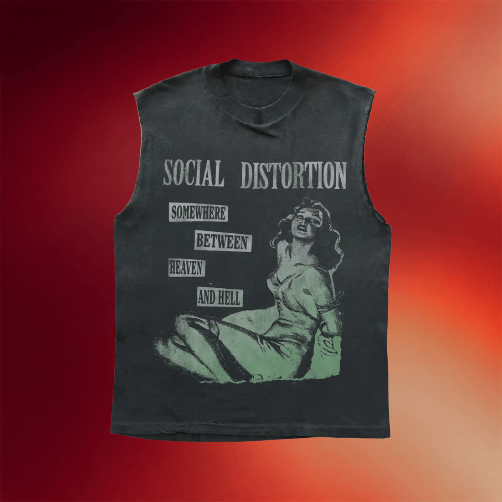 Social Distortion Merch 2026 Somewhere Between Heaven And Hell Tank Top Gifts For Music Lovers - Merchluma