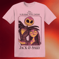 The Nightmare Merch The Nightmare Before Christmas Jack And Sally Pink Portrait T-Shirt Women's - Merchluma