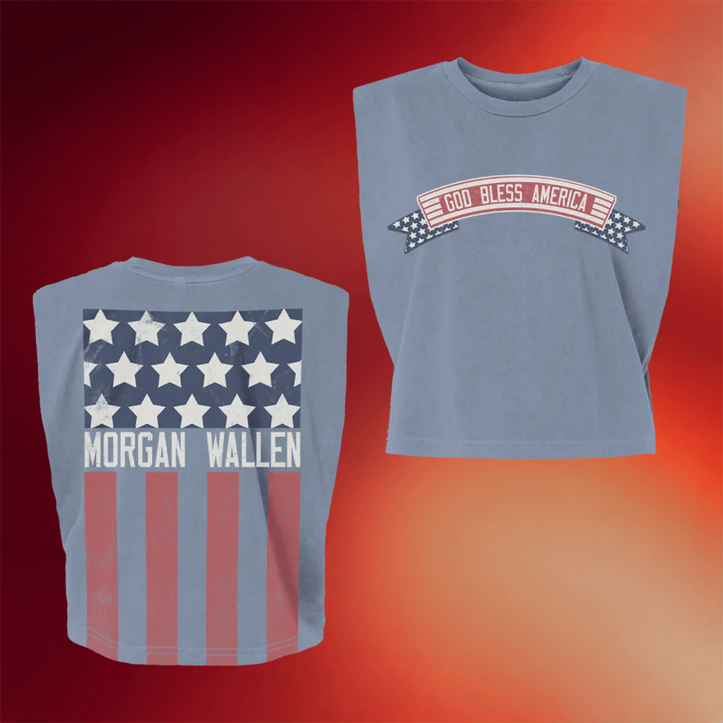 Morgan Wallen Merch 2026 God Bless America Tank Top Patriotic Shirt Gifts For Music Fans - Merchluma
