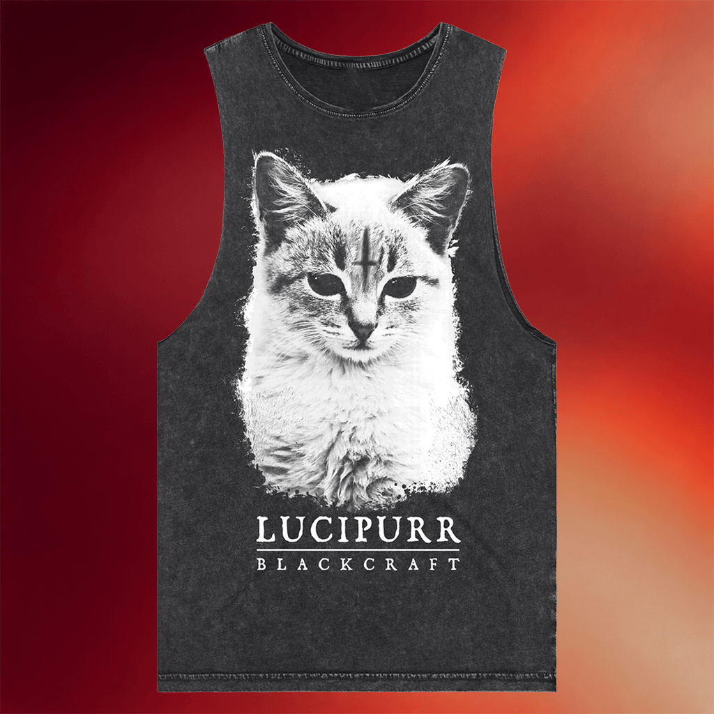 Blackcraft Clothing Merch 2026 Lucipurr Wash Tank Top Cat Lover Gifts For Friends - Merchluma