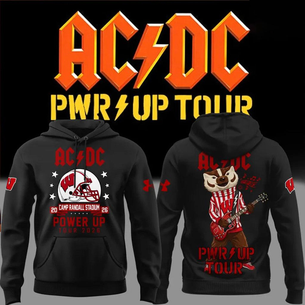 ACDC X Carolina Panthers Merch Power Up Tour 2026 Hoodie Black Concert Outfits For Fans - Merchluma