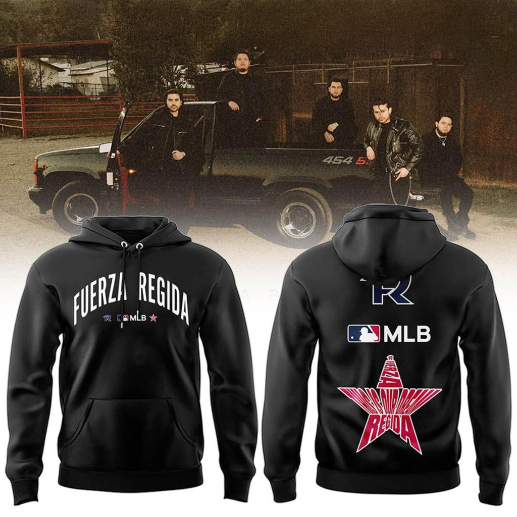 Fuerza Regida x Baseball This Is Our Dream Stadium Tour 2026 Hoodie Black Fuerza Regida Merch - Merchluma