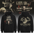 Gavin Adcock Merch 2026 The Day I Hang It Up Tour Hoodie Black Run Your Mouth Don't Look Back - Merchluma