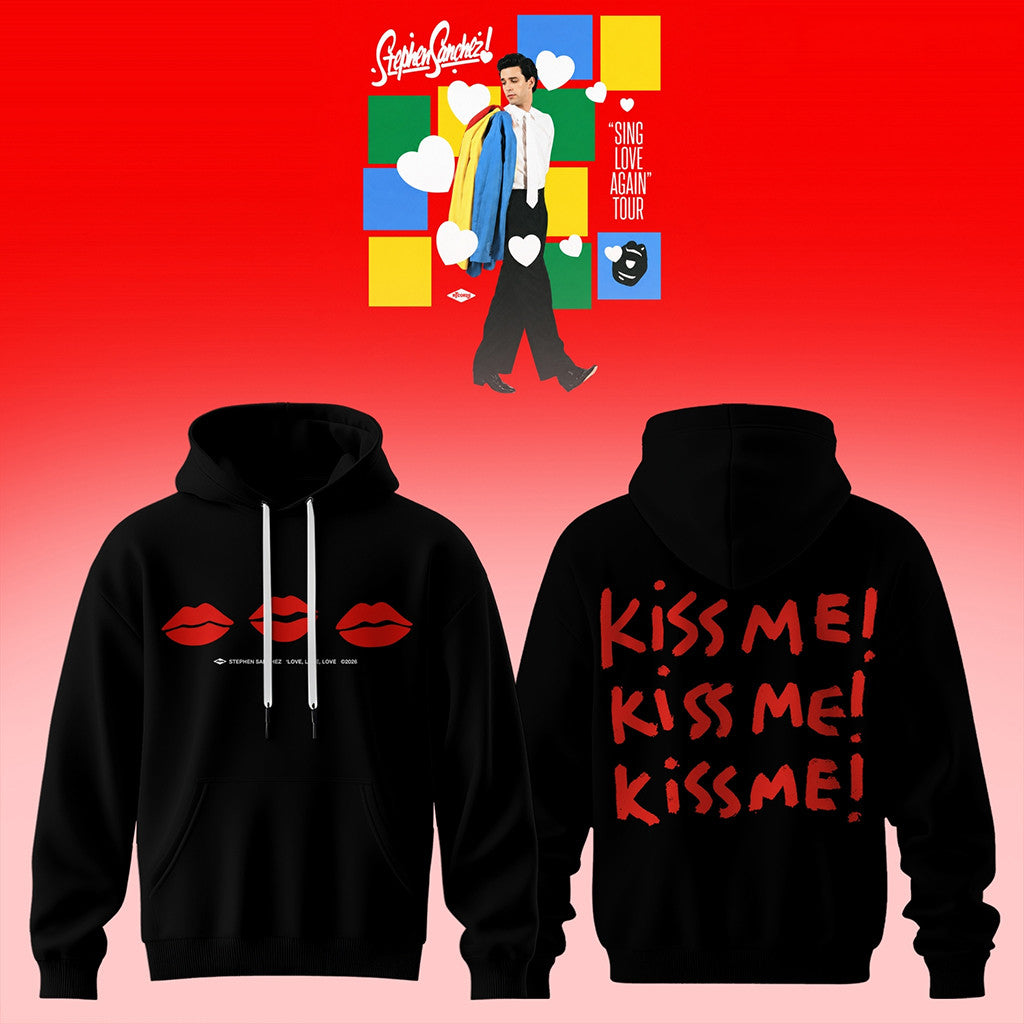 Stephen Sanchez Sing Love Again Tour Hoodie Black Kiss Me Stephen Sanchez Merch Gifts For BFF - Merchluma