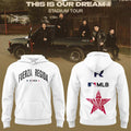 Fuerza Regida x Baseball This Is Our Dream Stadium Tour 2026 Hoodie White Fuerza Regida Merch - Merchluma