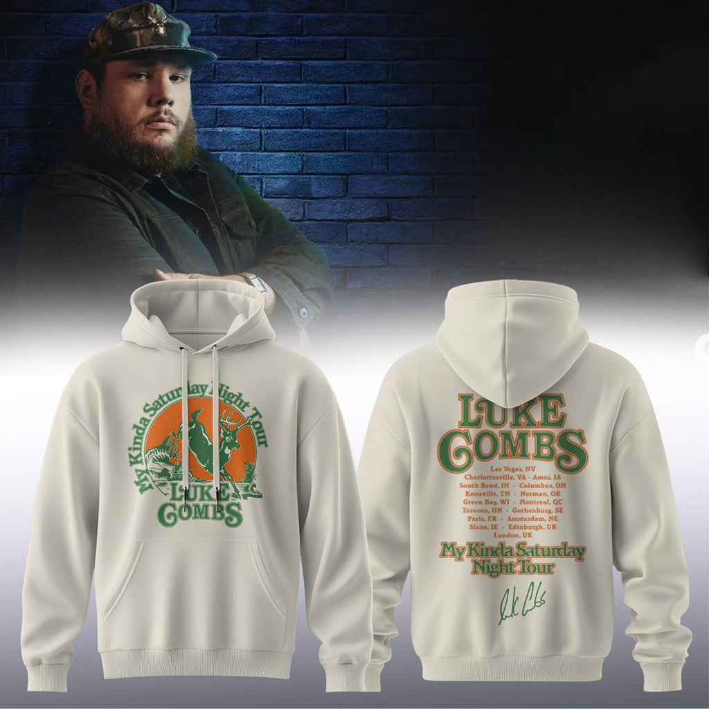 Luke Combs Tour Merch 2026 LC My Kinda Saturday Night Tour Hoodie Concert Outfits For Fans - Merchluma