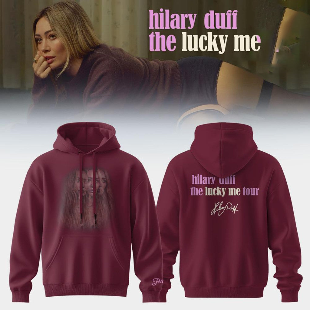 Hilary Duff Merch 2026 The Lucky Me Tour Signature Hoodie Concert Outfits For Fans - Merchluma
