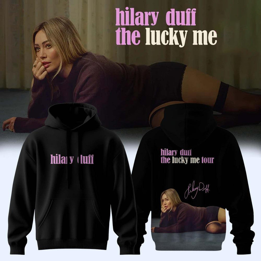 Hilary Duff Tour Merch The Lucky Me Tour 2026 Hoodie Signature Gift For Music Lovers - Merchluma