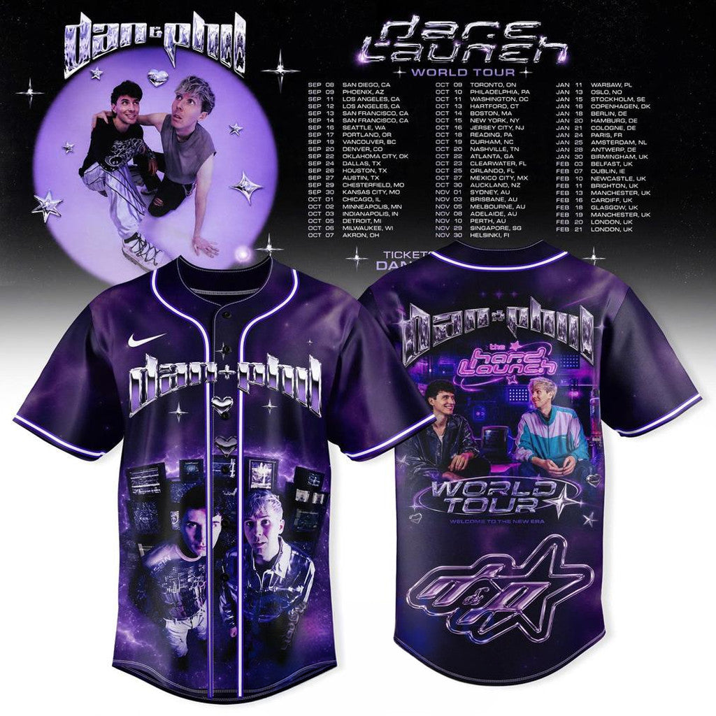Dan And Phil The Hard Launch World Tour Baseball Jersey 2026 Dan And Phil Merch Fan Gifts - Merchluma