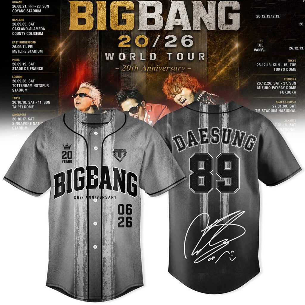 Daesung Jersey Signature BIGBANG 20Th Anniversary World Tour Merch Kpop Gear Gifts For Fans - Merchluma