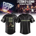 System Of A Down Europe UK Stadium Tour 2026 Baseball Jersey Black SOAD Merch Gifts For Dudes - Merchluma