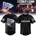 System Of A Down Europe UK Stadium Tour 2026 Baseball Jersey Black SOAD Merchandise Gifts - Merchluma