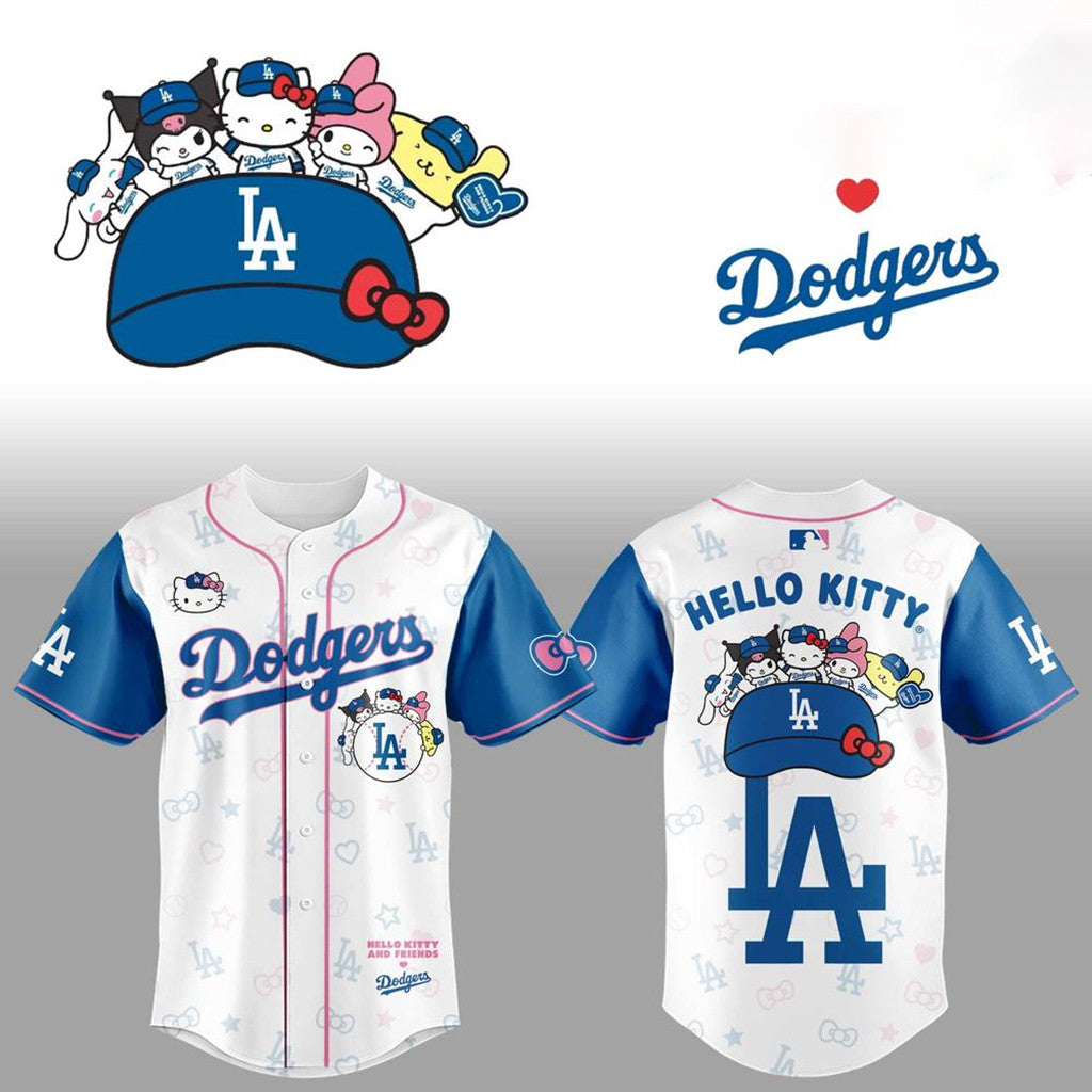 Los Angeles Dodgers X Hello Kitty And Friends Baseball Jersey 2026 Dodgers Merch Cute Present - Merchluma