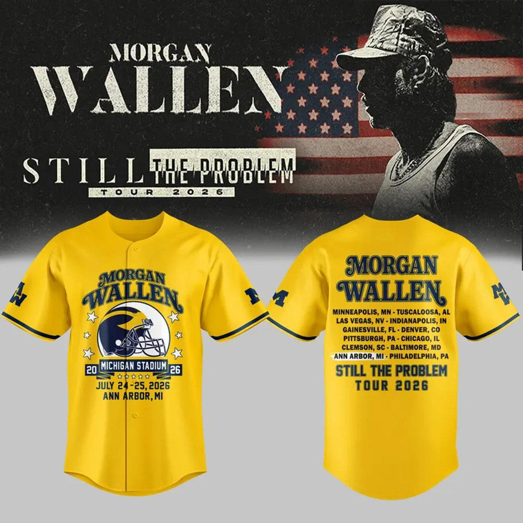 Morgan Wallen Still The Problem Tour 2026 Chicago Baseball Jersey Morgan Wallen Merch Fan Gifts - Merchluma