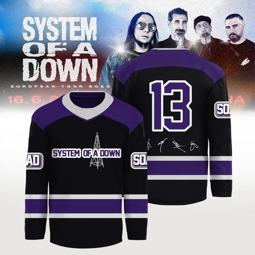 System Of A Down Europe UK Stadium Tour 2026 Hockey Jersey #13 SOAD Merch Gifts For Son - Merchluma