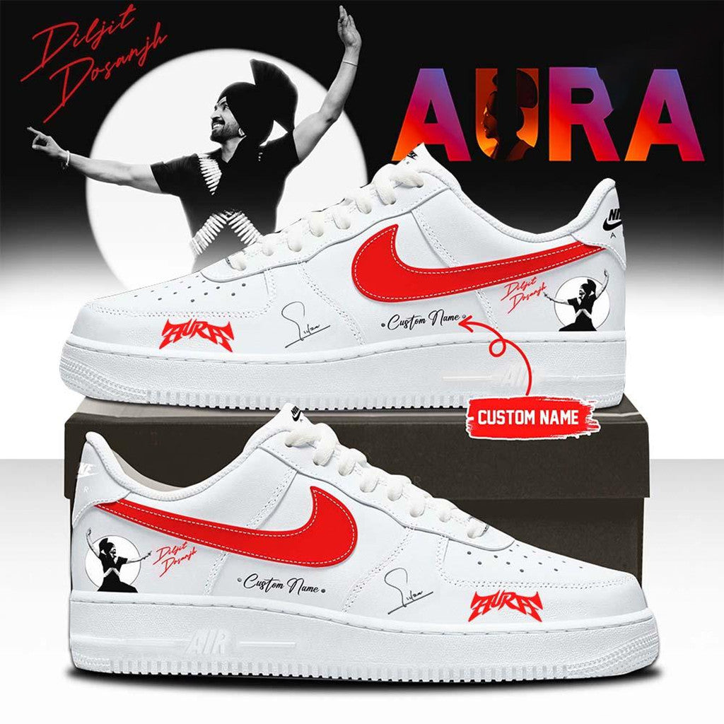 Custom Diljit Dosanjh AURA World Tour 2026 Signed Sneakers Diljit Dosanjh Merch Music Fan Gifts - Merchluma