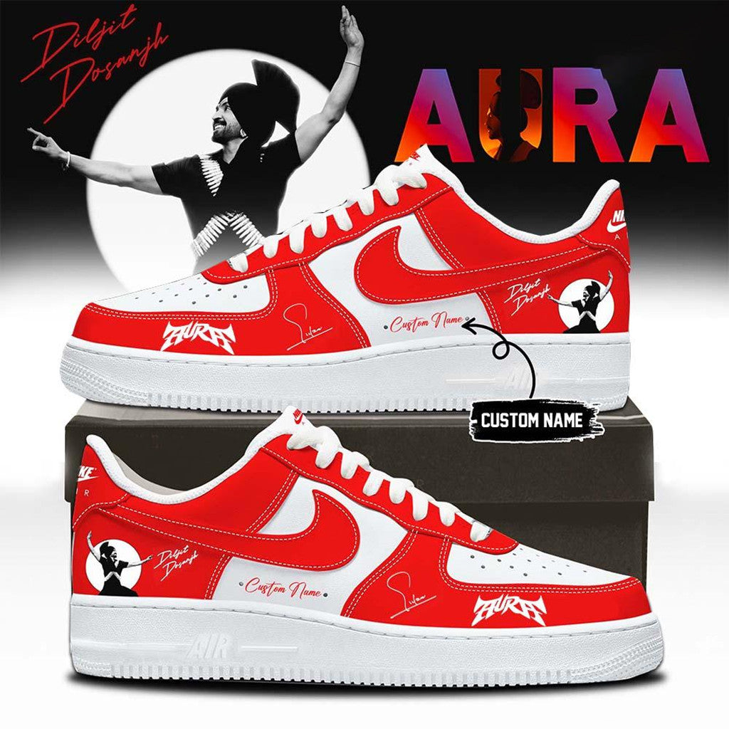 Custom Diljit Dosanjh AURA World Tour 2026 Sneakers Diljit Dosanjh Merch Gift For Friends - Merchluma