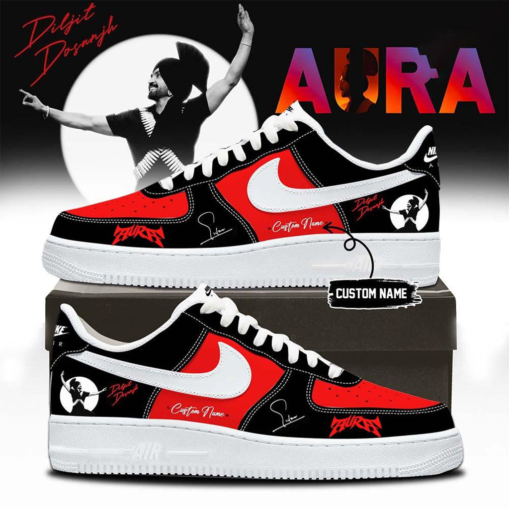 Custom Diljit Dosanjh AURA World Tour 2026 Sneakers Diljit Dosanjh Merch Gift For Music Lover - Merchluma