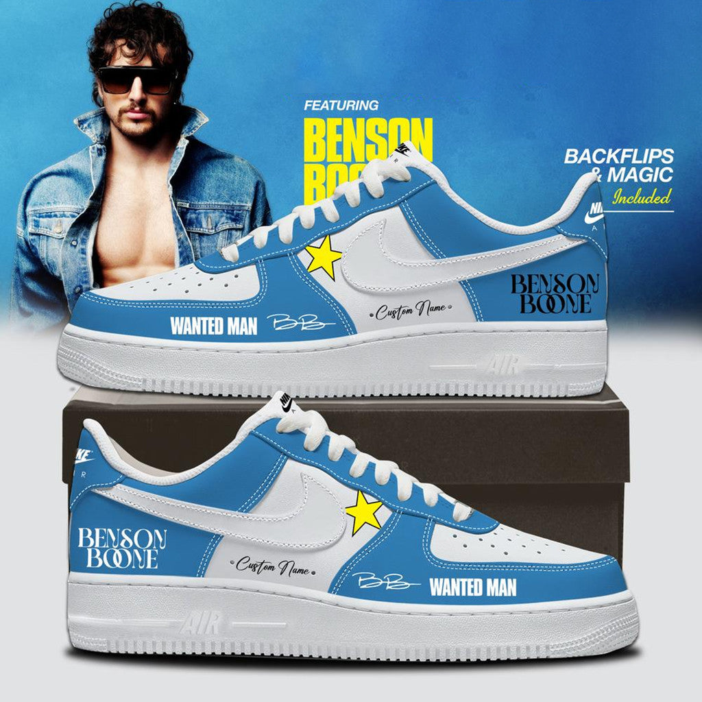 Personalized Benson Boone Wanted Man Tour 2026 Sneakers Benson Boone Merch Gift For Music Lover - Merchluma