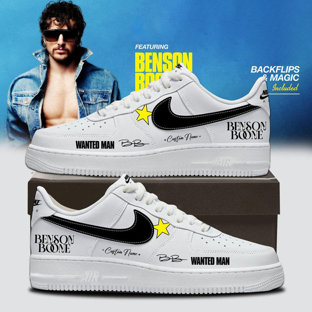 Personalized Benson Boone Wanted Man Tour 2026 Sneakers Benson Boone Tour Merch Fan Gifts - Merchluma