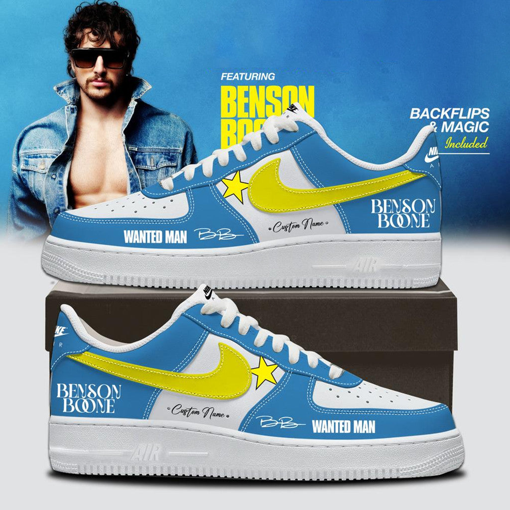 Personalized Benson Boone Wanted Man Tour 2026 Sneakers Benson Boone Tour Merch Music Fan Gifts - Merchluma
